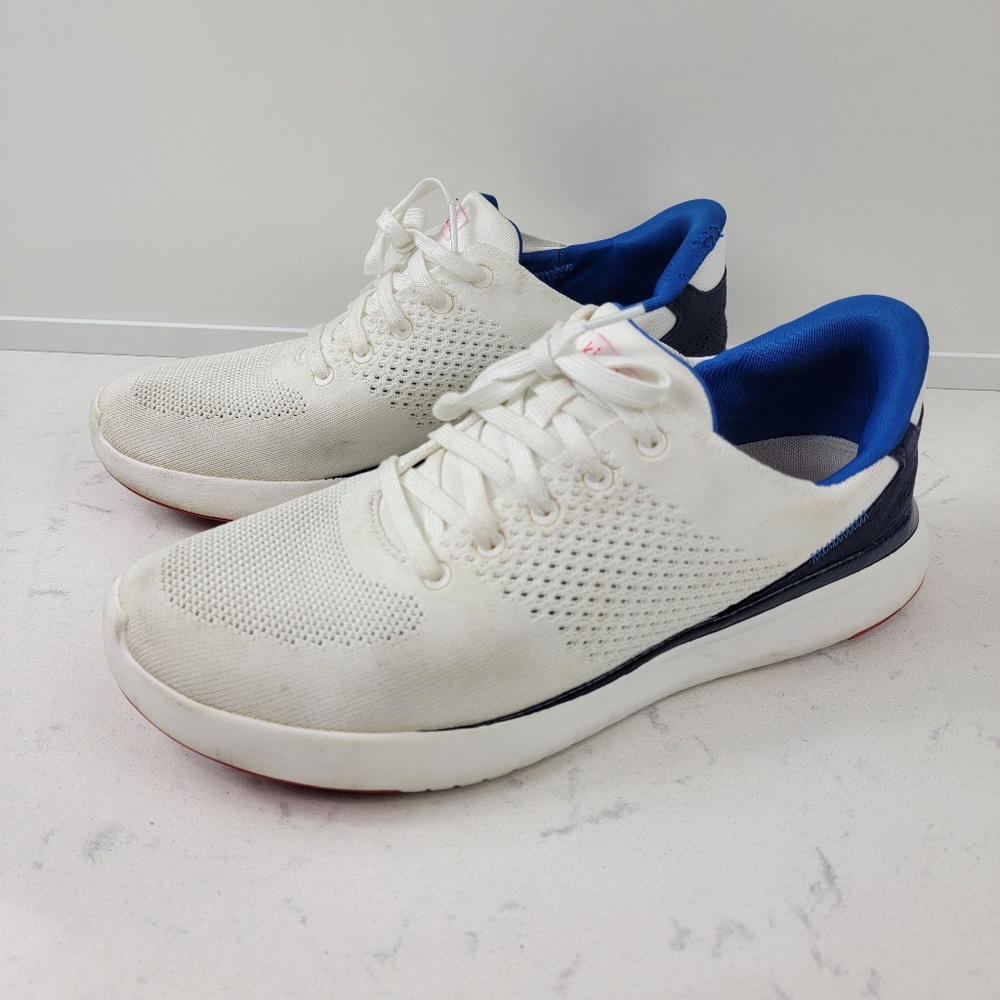 Kizik White and Blue Men's Sneakers SZ 10.5 Lima Comfortable Slip On Shoes